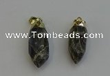 NGP6245 12*28mm - 15*30mm faceted bullet labradorite pendants