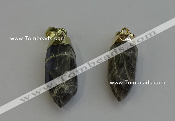 NGP6245 12*28mm - 15*30mm faceted bullet labradorite pendants