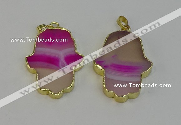 NGP6256 22*40mm - 25*45mm hamsahand agate gemstone pendants