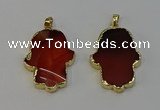 NGP6257 22*40mm - 25*45mm hamsahand agate gemstone pendants