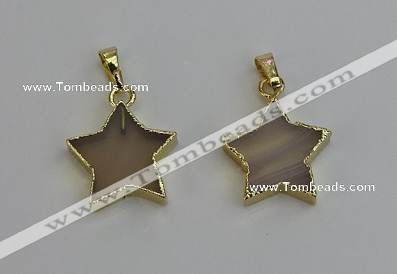 NGP6266 20mm star agate gemstone pendants wholesale