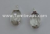 NGP6292 18*30mm - 22*35mm faceted nuggets white crystal pendants