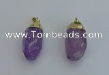 NGP6298 18*30mm - 22*35mm faceted nuggets amethyst pendants