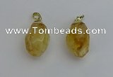 NGP6299 18*30mm - 22*35mm faceted nuggets citrine pendants