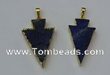 NGP6325 20*40mm - 25*45mm arrowhead lapis lazuli pendants