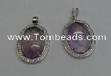 NGP6353 25*30mm oval light amethyst pendants wholesale