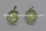 NGP6356 25*30mm oval lemon quartz pendants wholesale