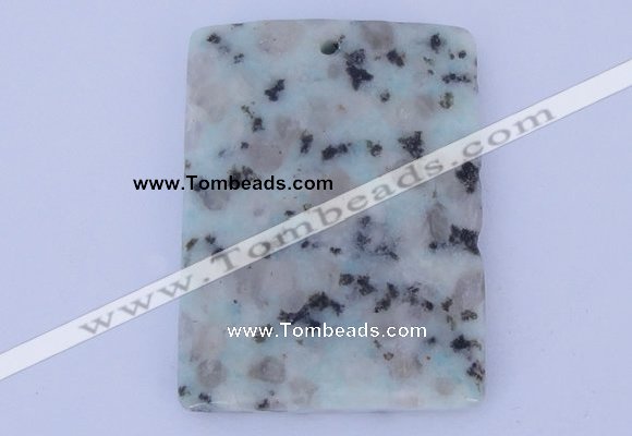 NGP636 5pcs 35*45mm rectangle kiwi stone pendants wholesale