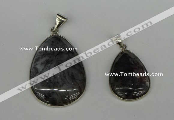 NGP6385 18*25mm - 30*40mm flat teardrop agate pendants