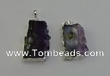 NGP6398 18*30mm - 25*40mm freeform druzy amethyst pendants