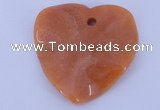 NGP640 5pcs 50*50mm heart red aventurine gemstone pendants