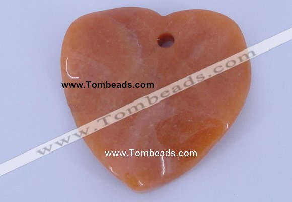 NGP640 5pcs 50*50mm heart red aventurine gemstone pendants