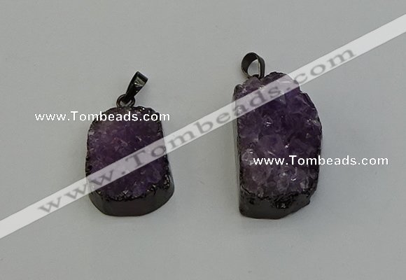 NGP6408 15*25mm - 16*28mm freeform druzy agate pendants