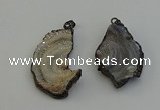 NGP6414 30*35mm - 35*40mm freeform plated druzy agate pendants