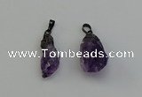 NGP6420 12*28mm - 15*30mm nuggets amethyst gemstone pendants