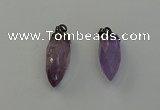 NGP6432 12*24mm - 15*30mm faceted bullet amethyst pendants