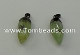 NGP6433 12*24mm - 15*30mm faceted bullet green rutilated quartz pendants