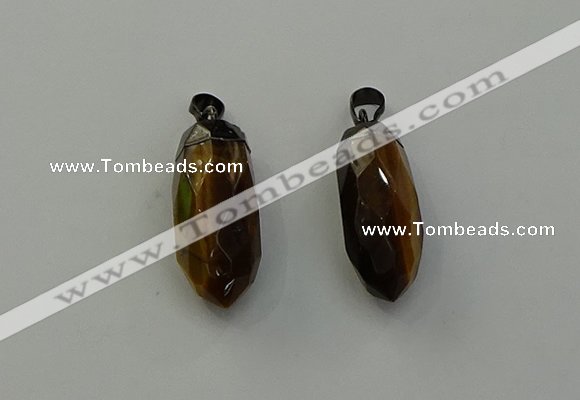 NGP6444 12*24mm - 15*30mm faceted bullet yellow tiger eye pendants