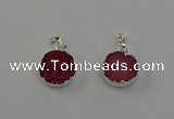 NGP6512 15mm - 16mm coin druzy agate pendants wholesale