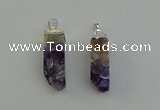 NGP6556 10*20mm - 11*30mm sticks druzy amethyst pendants