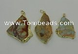 NGP6561 30*40mm - 45*55mm freeform serpentine jasper pendants