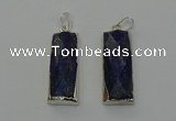 NGP6566 14*30mm - 15*38mm faceted rectangle lapis lazuli pendants