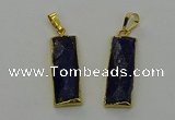 NGP6567 14*30mm - 15*38mm faceted rectangle lapis lazuli pendants