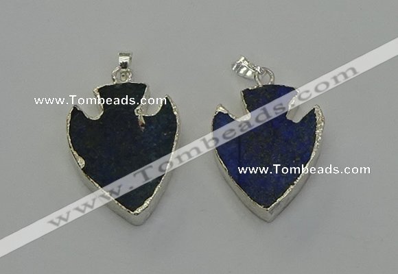 NGP6569 22*28mm - 25*35mm arrowhead lapis lazuli pendants