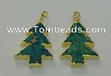 NGP6578 30*40mm - 32*40mm Christmas tree sea sediment jasper pendants