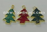 NGP6581 30*40mm - 32*40mm Christmas tree sea sediment jasper pendants