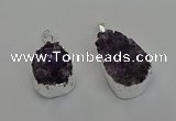 NGP6604 20*25mm - 20*30mm freeform druzy amethyst pendants