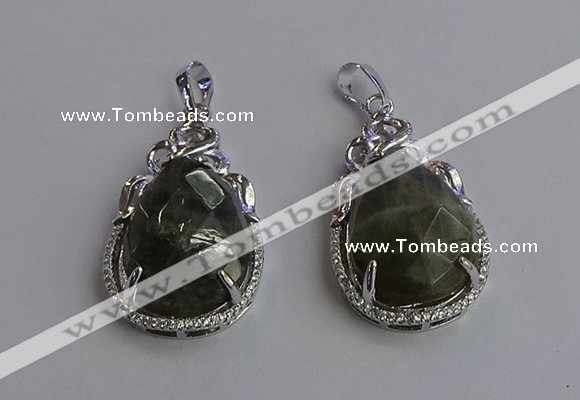 NGP6621 22*30mm faceted teardrop labradorite gemstone pendants