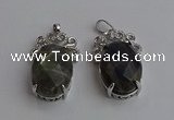 NGP6640 18*25mm faceted oval labradorite gemstone pendants