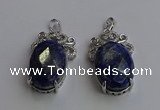 NGP6643 18*25mm faceted oval lapis lazuli gemstone pendants