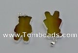 NGP6652 22*38mm Animal or V-shaped agate gemstone pendants