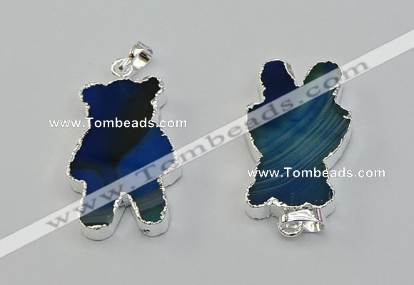 NGP6655 22*38mm Animal or V-shaped agate gemstone pendants