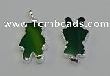 NGP6656 22*38mm Animal or V-shaped agate gemstone pendants