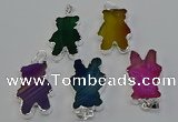 NGP6658 22*38mm Animal or V-shaped agate gemstone pendants