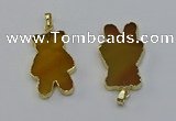 NGP6660 22*38mm Animal or V-shaped agate gemstone pendants