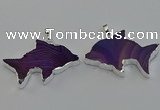NGP6670 28*42mm - 30*45mm dolphin agate gemstone pendants