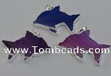 NGP6675 28*42mm - 30*45mm dolphin agate gemstone pendants