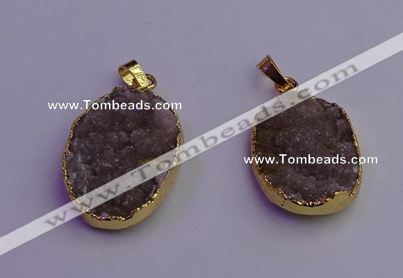 NGP6685 20*30mm - 22*32mm freeform druzy agate gemstone pendants