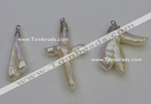 NGP6710 10*25mm - 20*45mm freeform pearl pendants wholesale