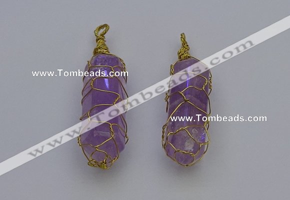 NGP6733 13*40mm sticks amethyst gemstone pendants wholesale