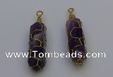 NGP6735 13*40mm sticks amethyst gemstone pendants wholesale