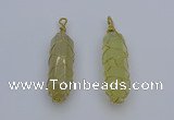 NGP6739 13*40mm sticks lemon quartz gemstone pendants wholesale