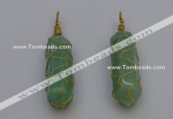 NGP6746 13*40mm sticks aventurine gemstone pendants wholesale