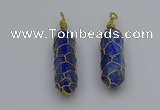 NGP6750 13*40mm sticks lapis lazuli gemstone pendants wholesale