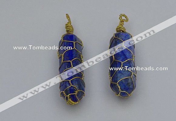 NGP6750 13*40mm sticks lapis lazuli gemstone pendants wholesale