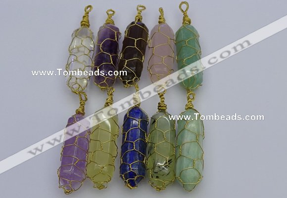 NGP6754 13*40mm sticks lapis lazuli gemstone pendants wholesale